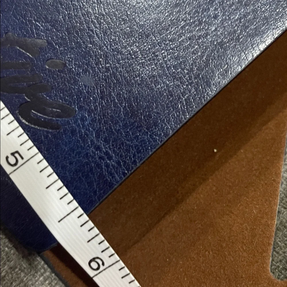 Artive A5 Tree The Way We Think Navy Blue Leather Journal Leaf Charm Tan Color